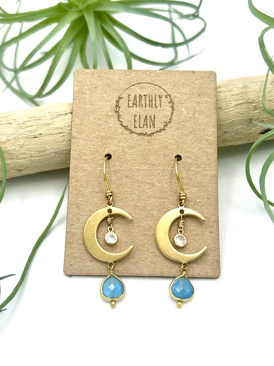 Moon Drop Earrings - Earthly Elan