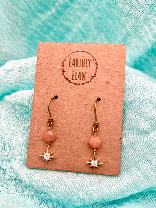 Moonstone Starburst Earrings