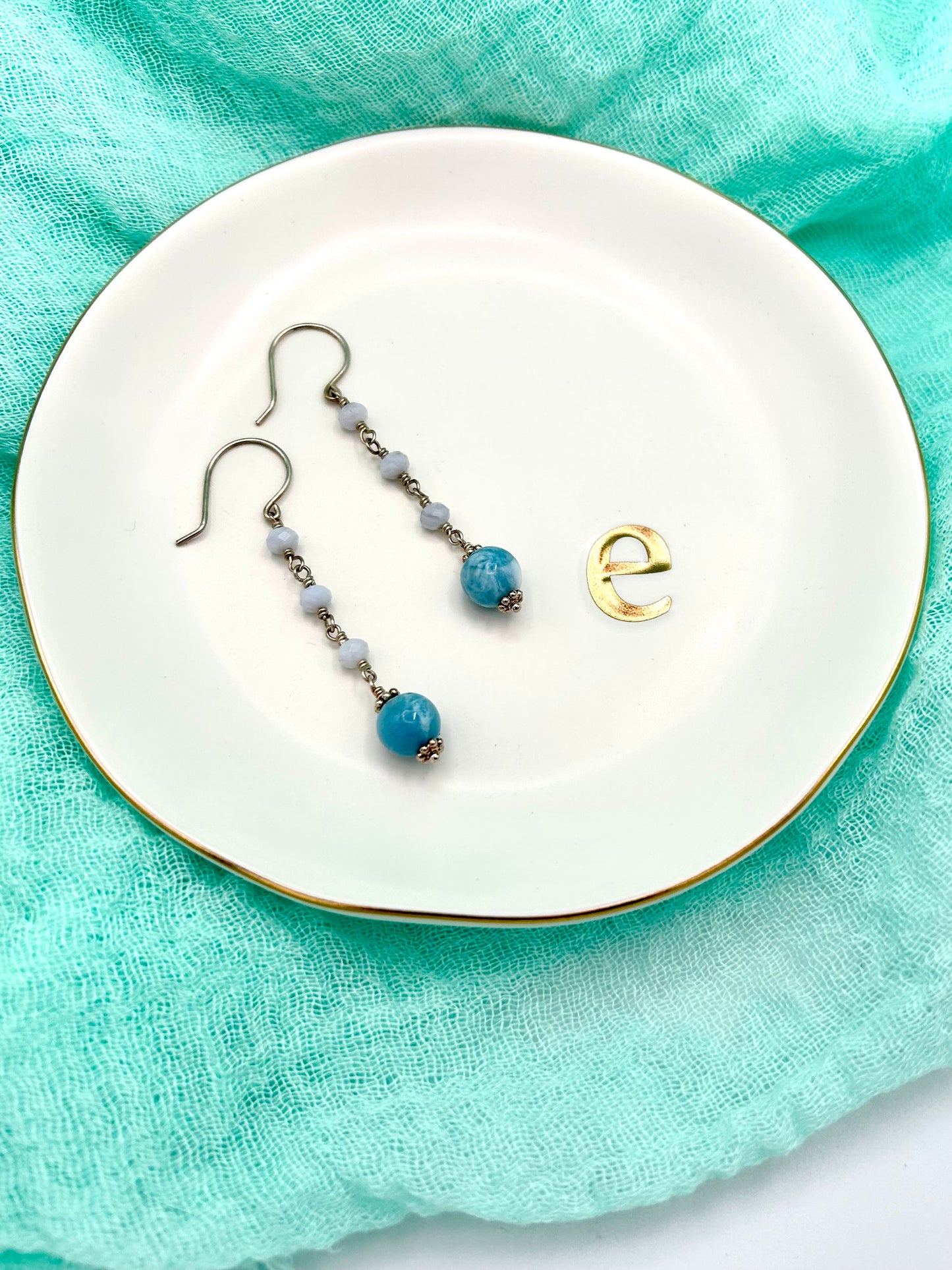 Larimar and Aquamarine Earrings