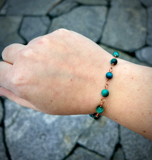 Copper Bead Chain Bracelet $45 - Earthly Elan