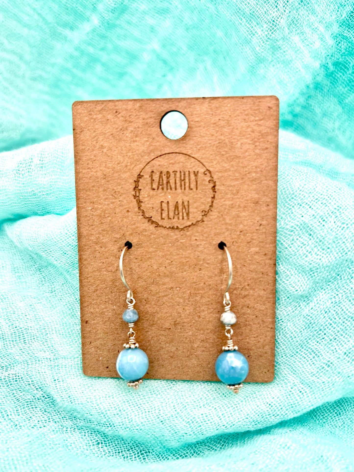 Larimar & Blue Lace Agate Earrings