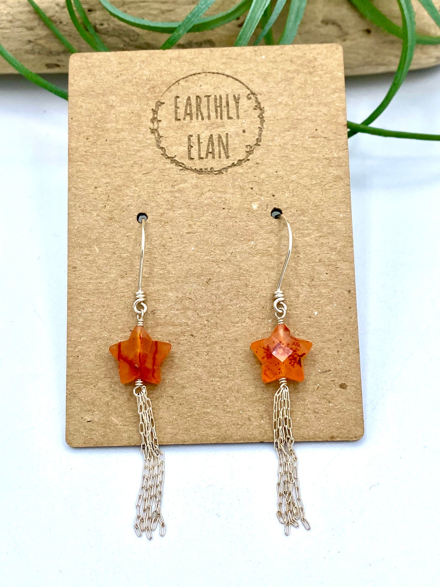 Carnelian Shooting Star Earrings