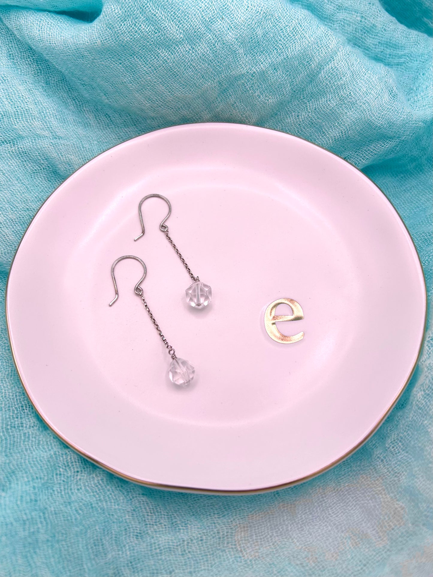 Star Cut Quartz Drop Earrings