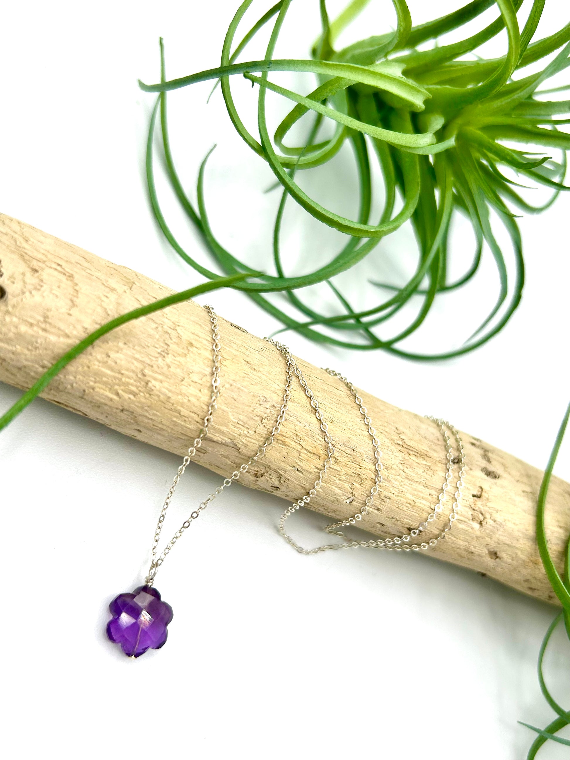 Gemstone Flower Necklace - Earthly Elan