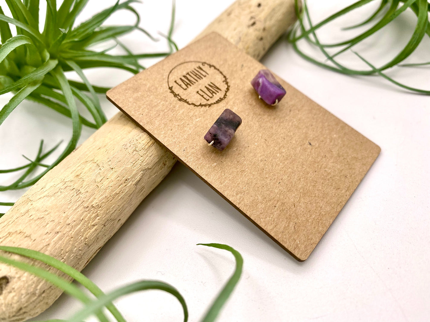 Charoite Stud Earrings