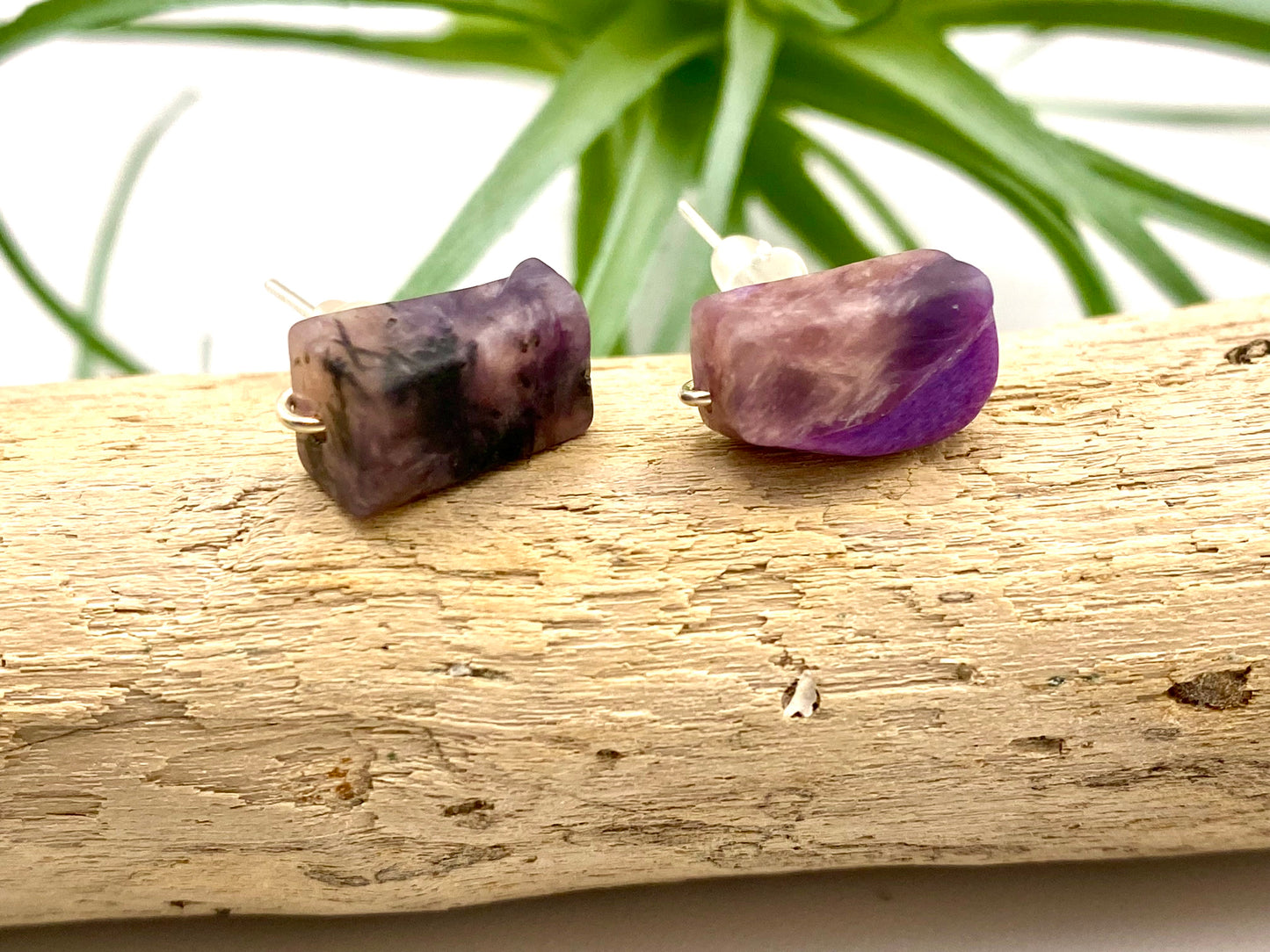 Charoite Stud Earrings