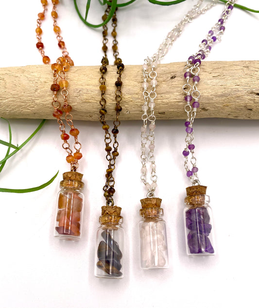 Gem Bottle Necklace - Earthly Elan