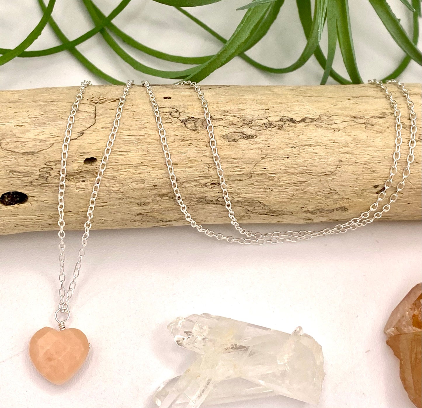 Gemstone Heart Necklace - Earthly Elan