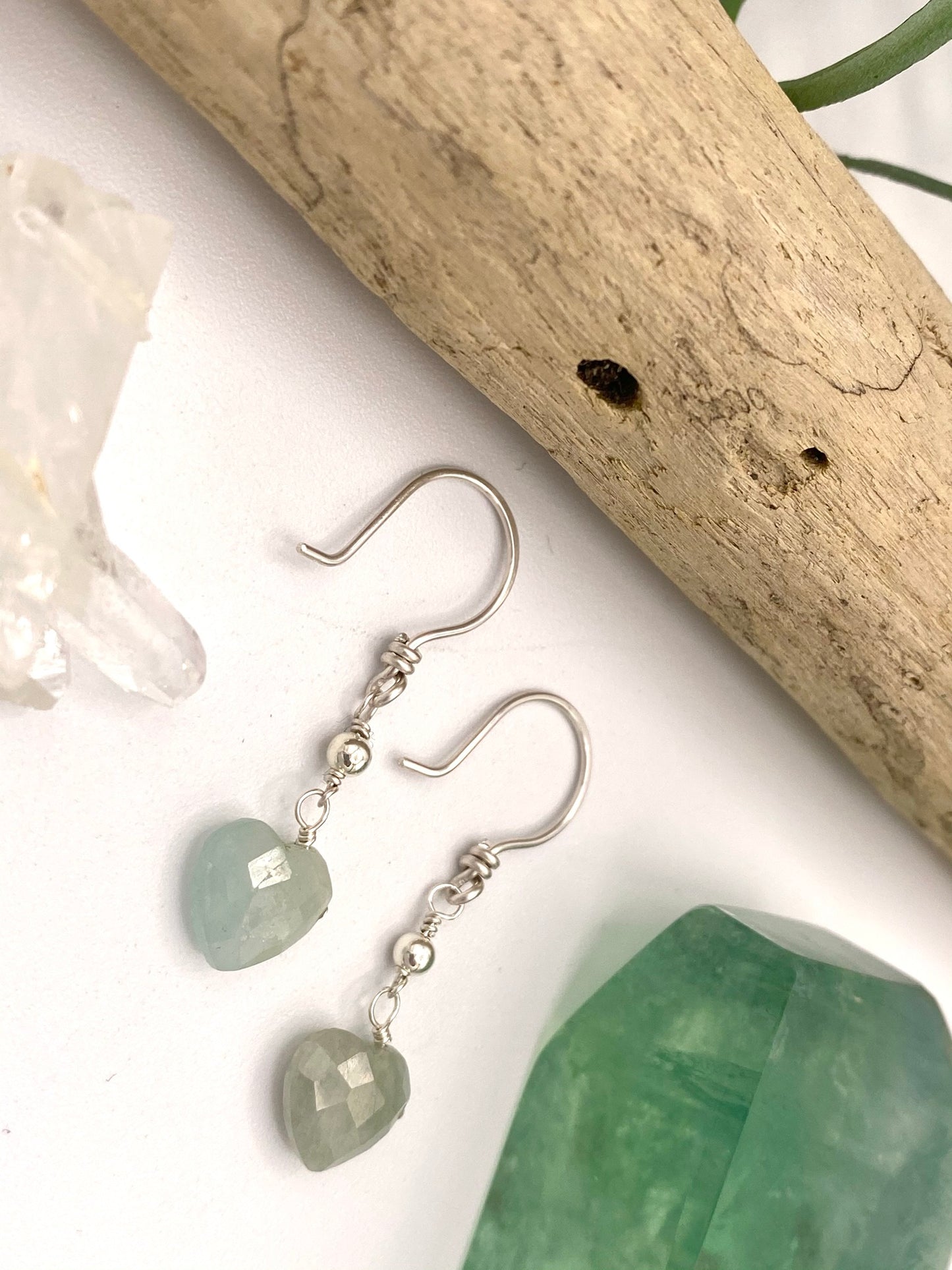 Gemstone Heart Earrings
