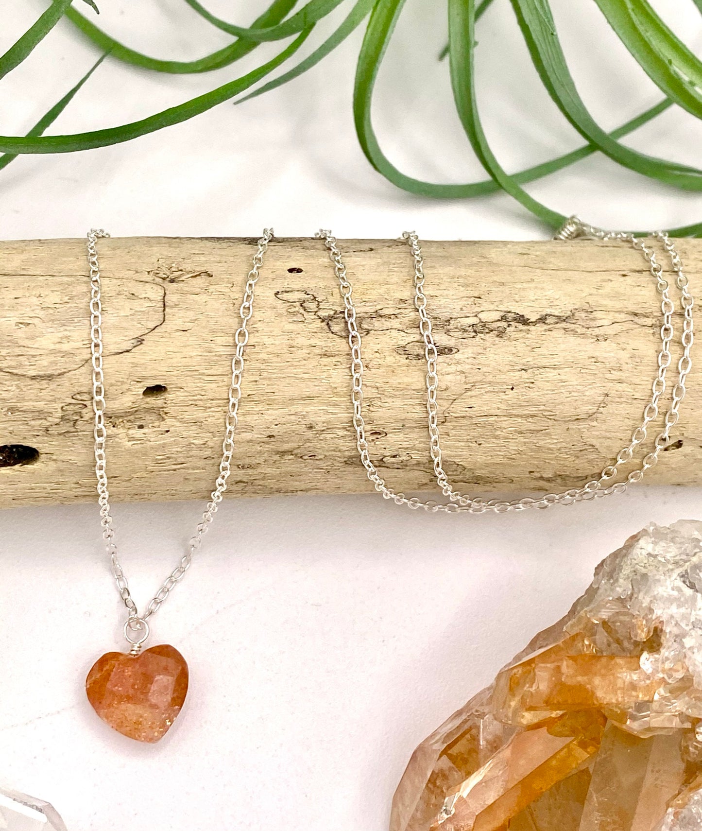 Gemstone Heart Necklace - Earthly Elan