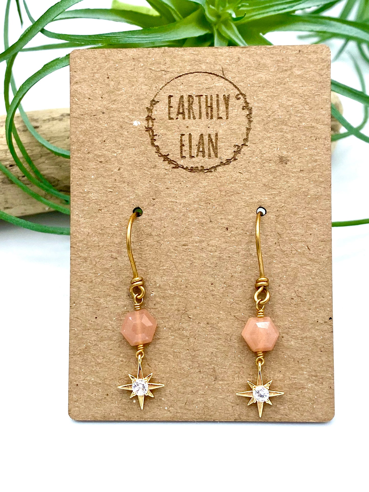 Moonstone Starburst Earrings