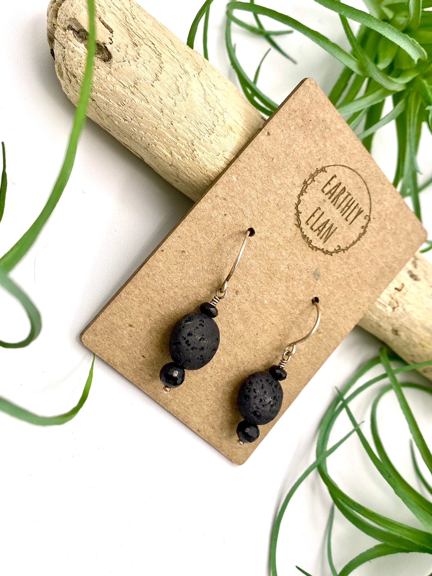 Onyx & Lava Stone Earrings - Earthly Elan