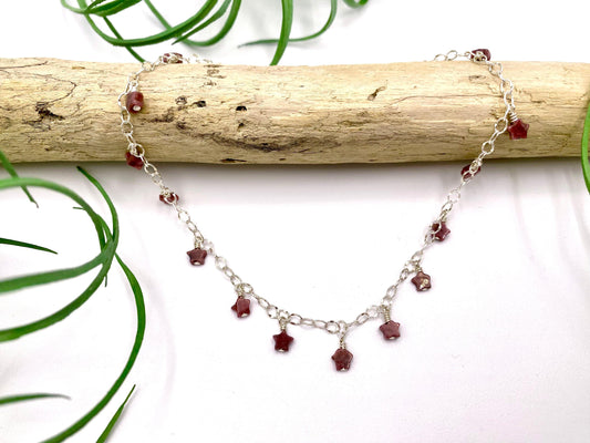 Rhodonite Star Anklet - Earthly Elan