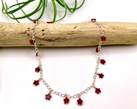 Carnelian Star Anklet - Earthly Elan
