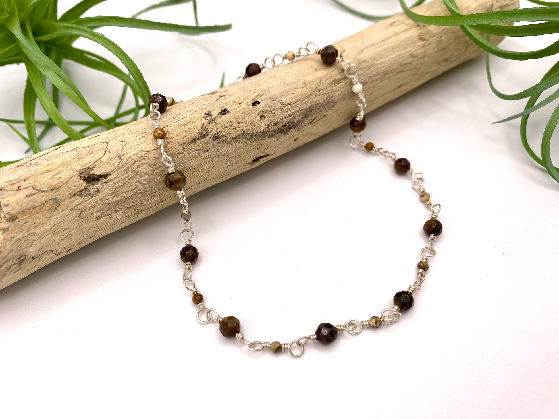 Bronzite Jasper Anklet - Earthly Elan