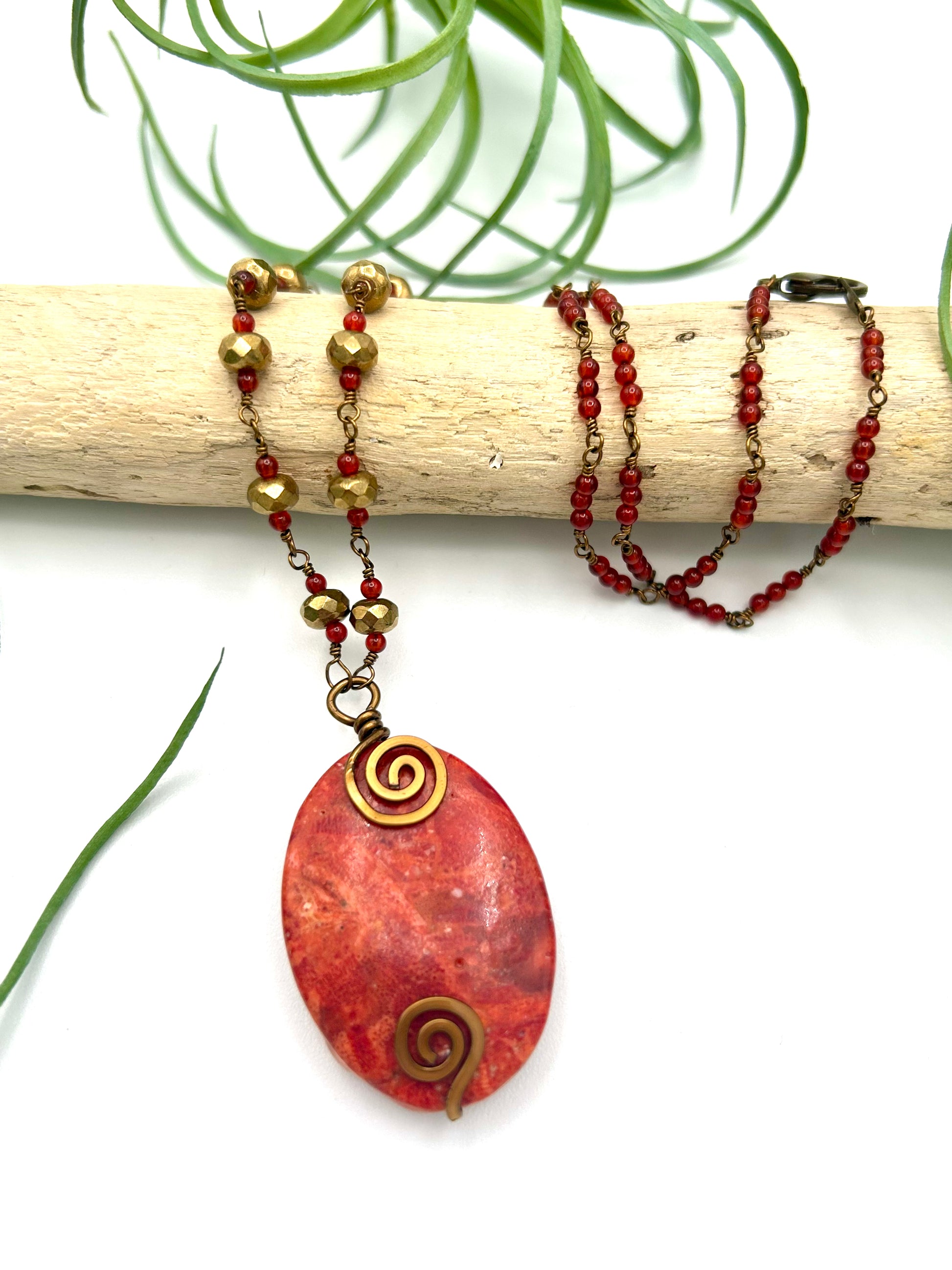 Sponge Carnelian Necklace - Earthly Elan