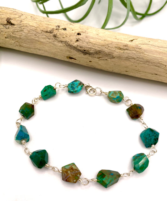 Chrysocolla Nugget Bracelet - Earthly Elan