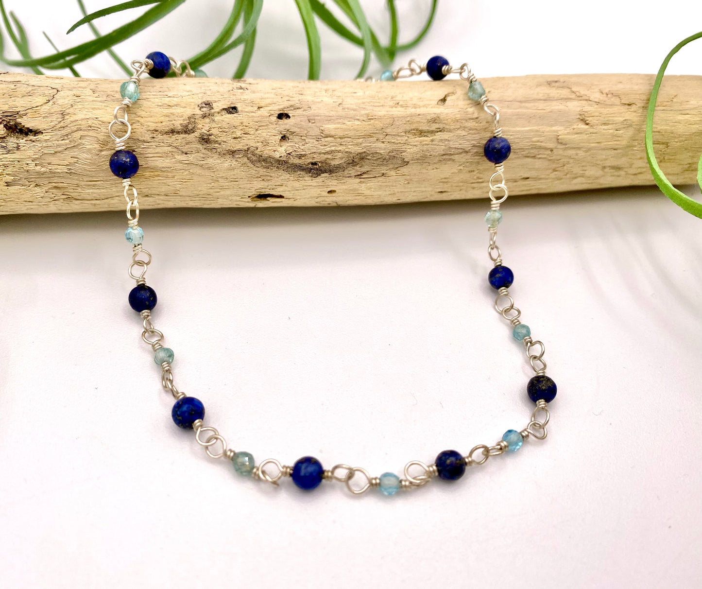 Lapis Apatite Anklet - Earthly Elan