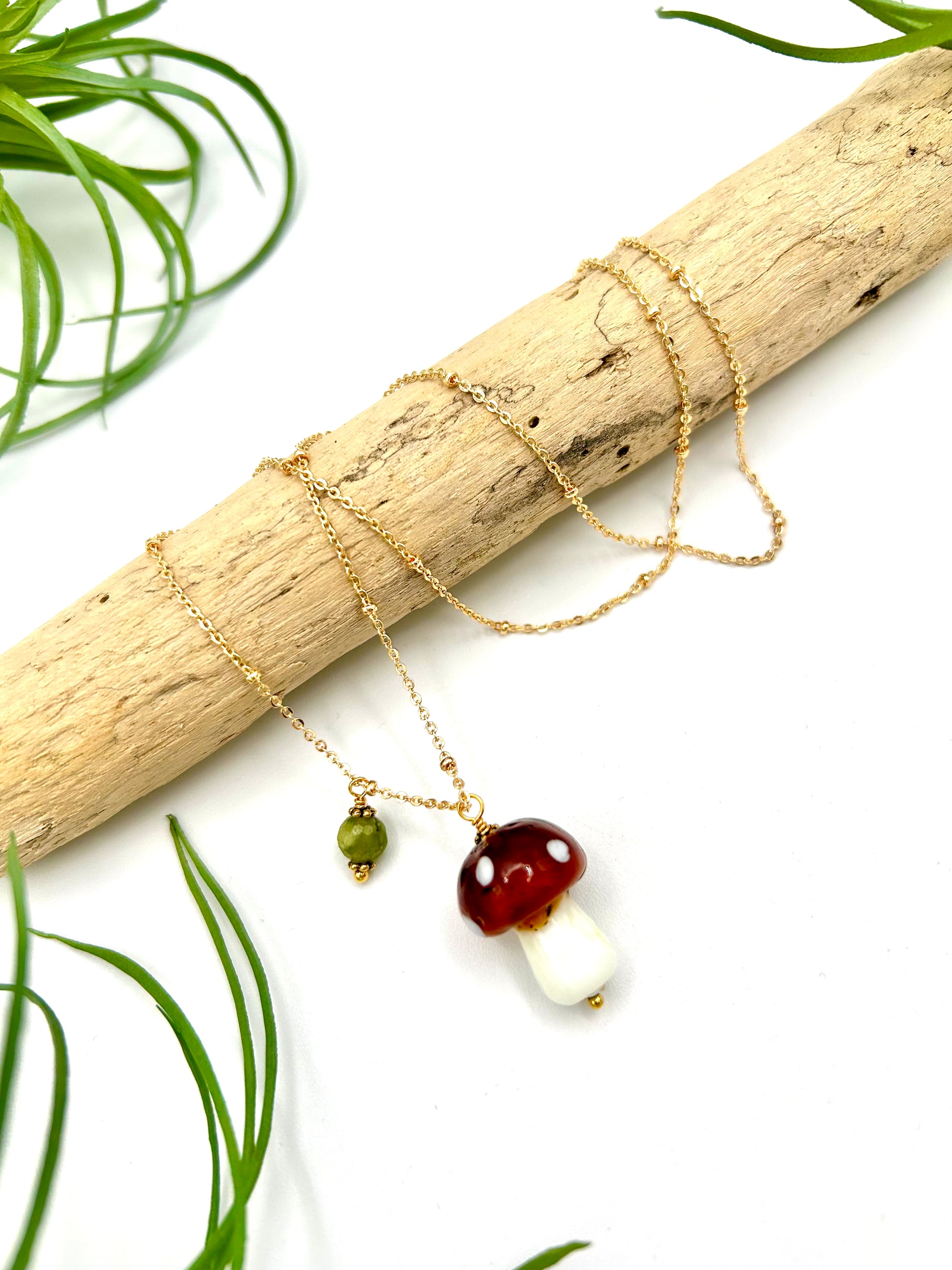 Cottage Mushroom Necklace - Earthly Elan