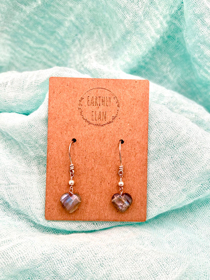 Gemstone Heart Earrings