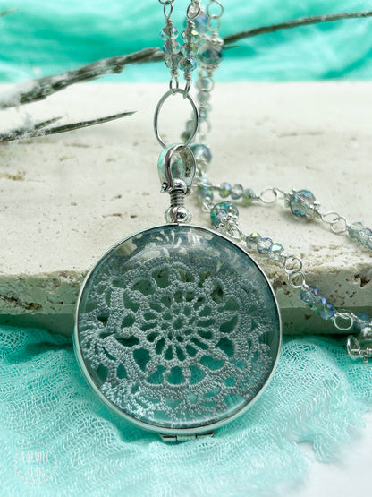 Blue Frost Snowflake Pendant Necklace - Earthly Elan