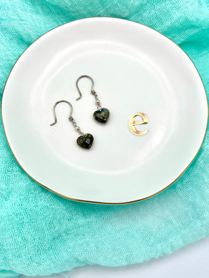 Gemstone Heart Earrings