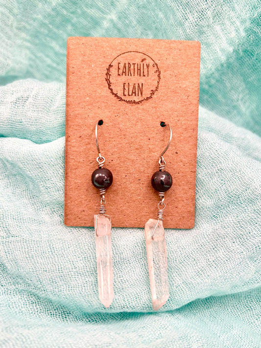 Quartz & Hematite Earrings