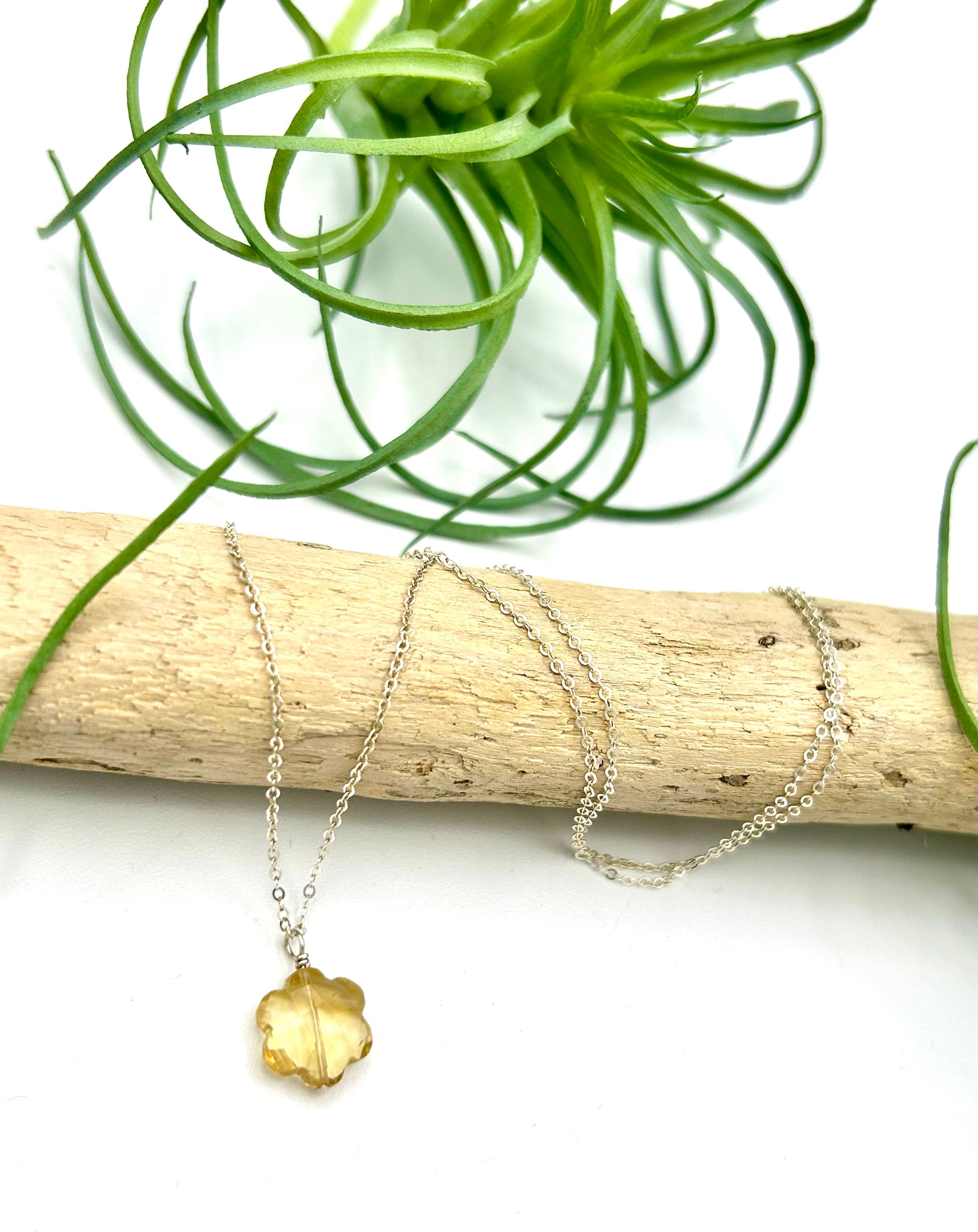 Gemstone Flower Necklace - Earthly Elan