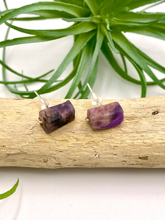 Charoite Stud Earrings