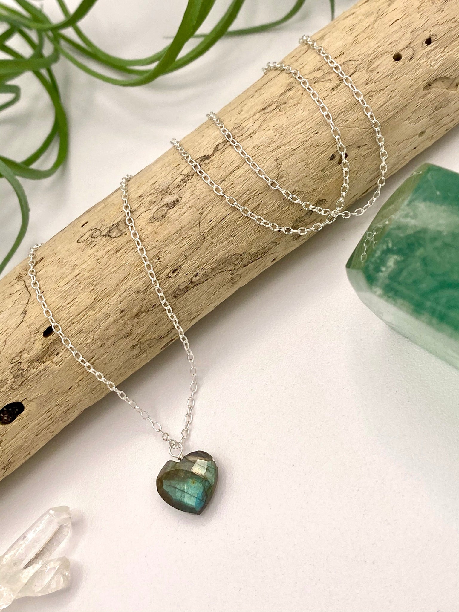 Gemstone Heart Necklace - Earthly Elan