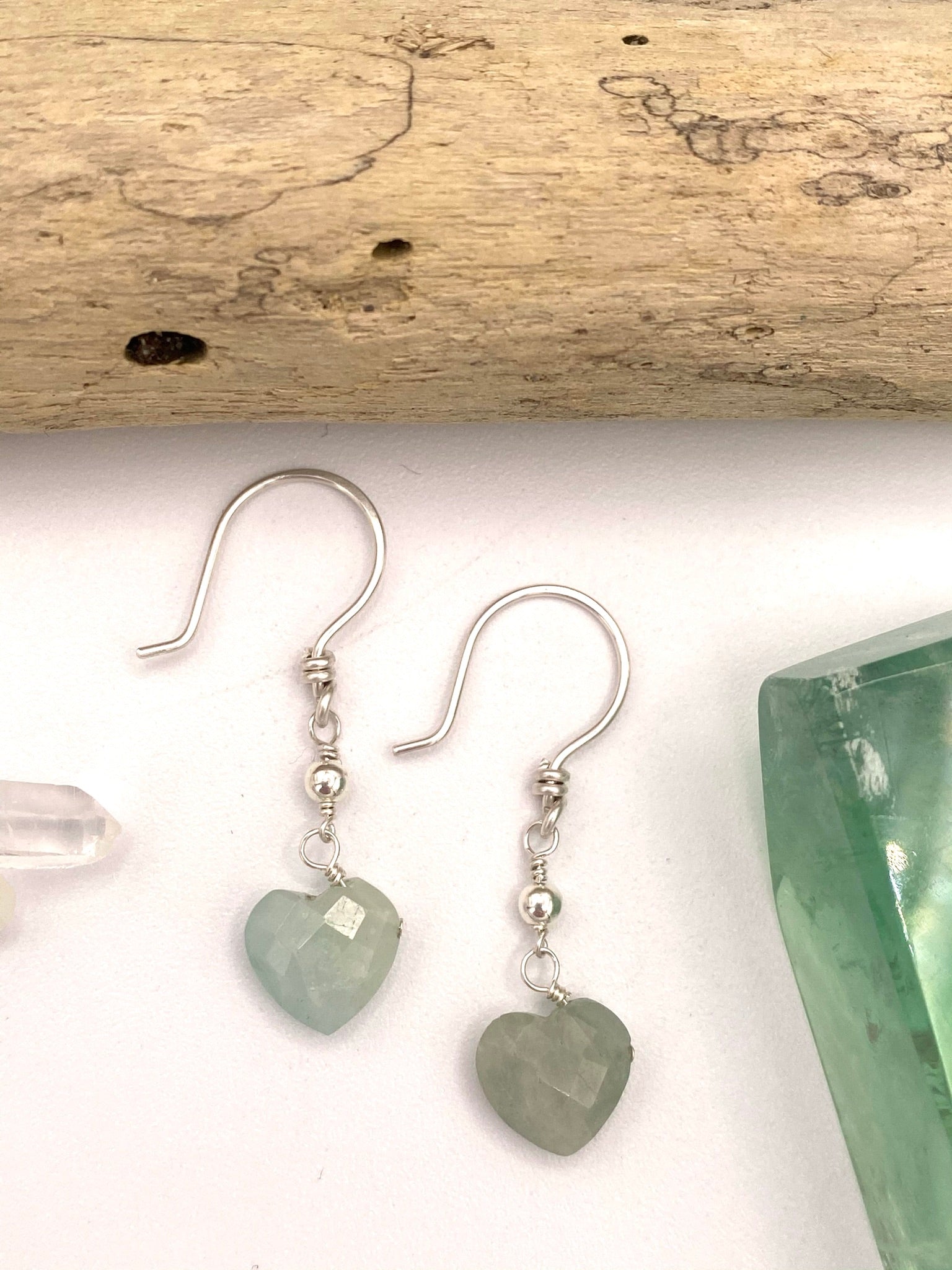 Gemstone Heart Earrings - Earthly Elan