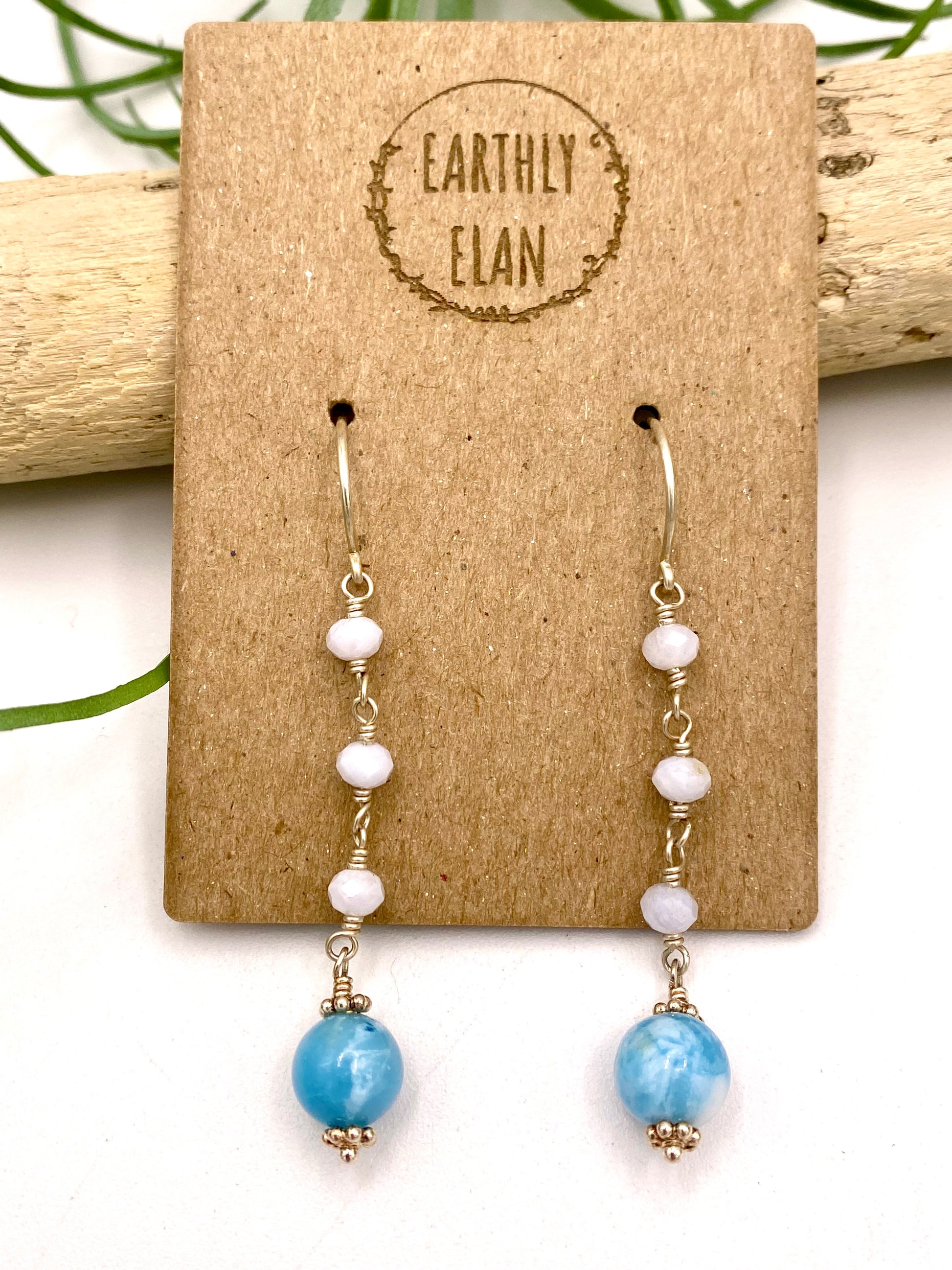 Larimar and Aquamarine Earrings - Earthly Elan