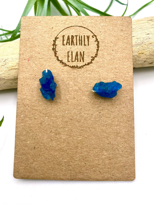 Pacific Blue Apatite Stud Earrings - Earthly Elan
