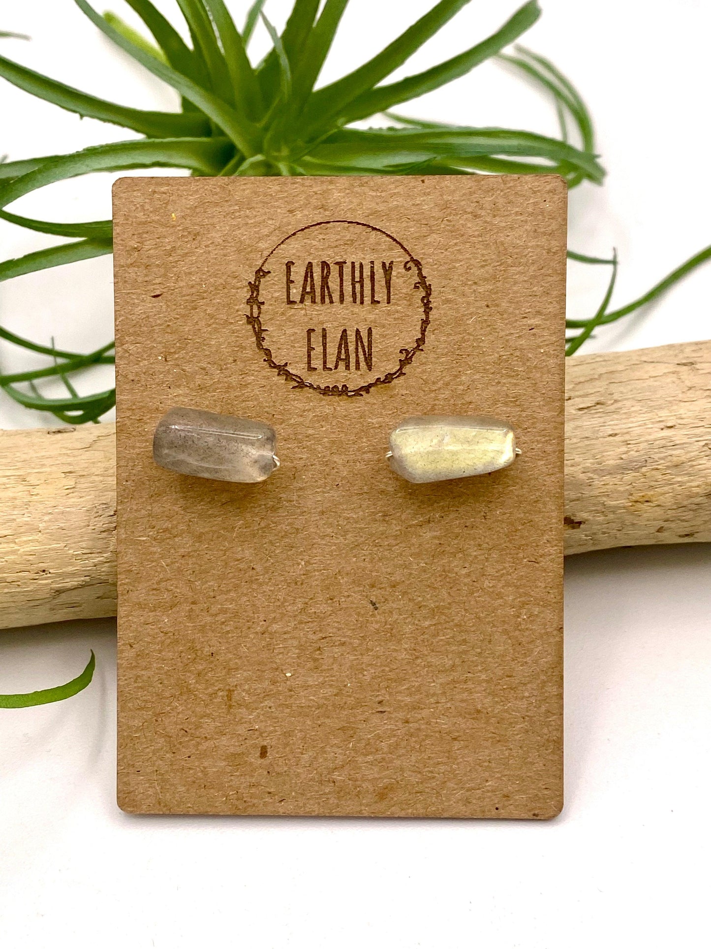Labradorite Nugget Stud Earrings - Earthly Elan